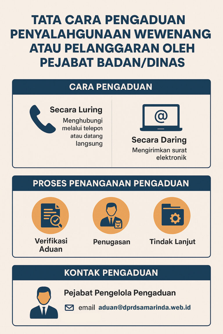 Tata Cara Pengaduan Penyalahgunaan Wewenang atau Pelanggaran oleh Pejabat Badan/Dinas
