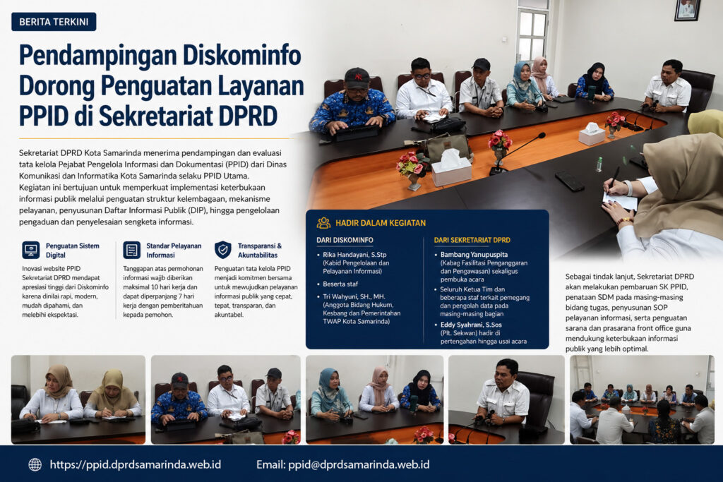 Penguatan Tata Kelola PPID, Sekretariat DPRD Terima Pendampingan Diskominfo